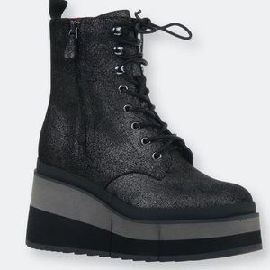 Naked Feet Burnout platform wedge combat boots